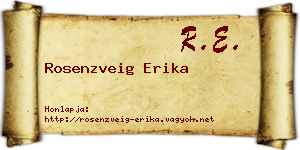 Rosenzveig Erika névjegykártya